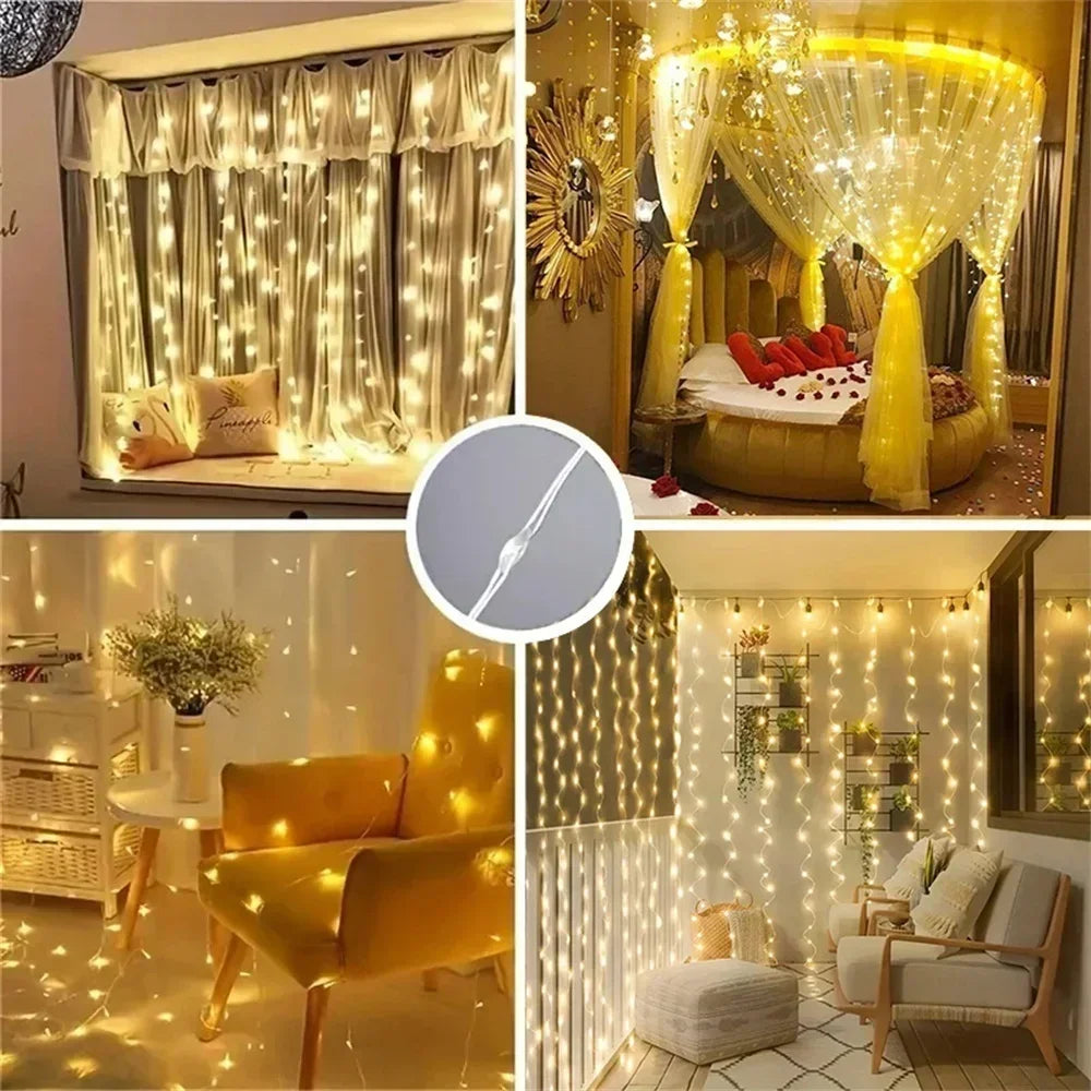 FairyLights CurtainLights Fernbedienung - Länge 3 4 6 m, USB, <60 lm