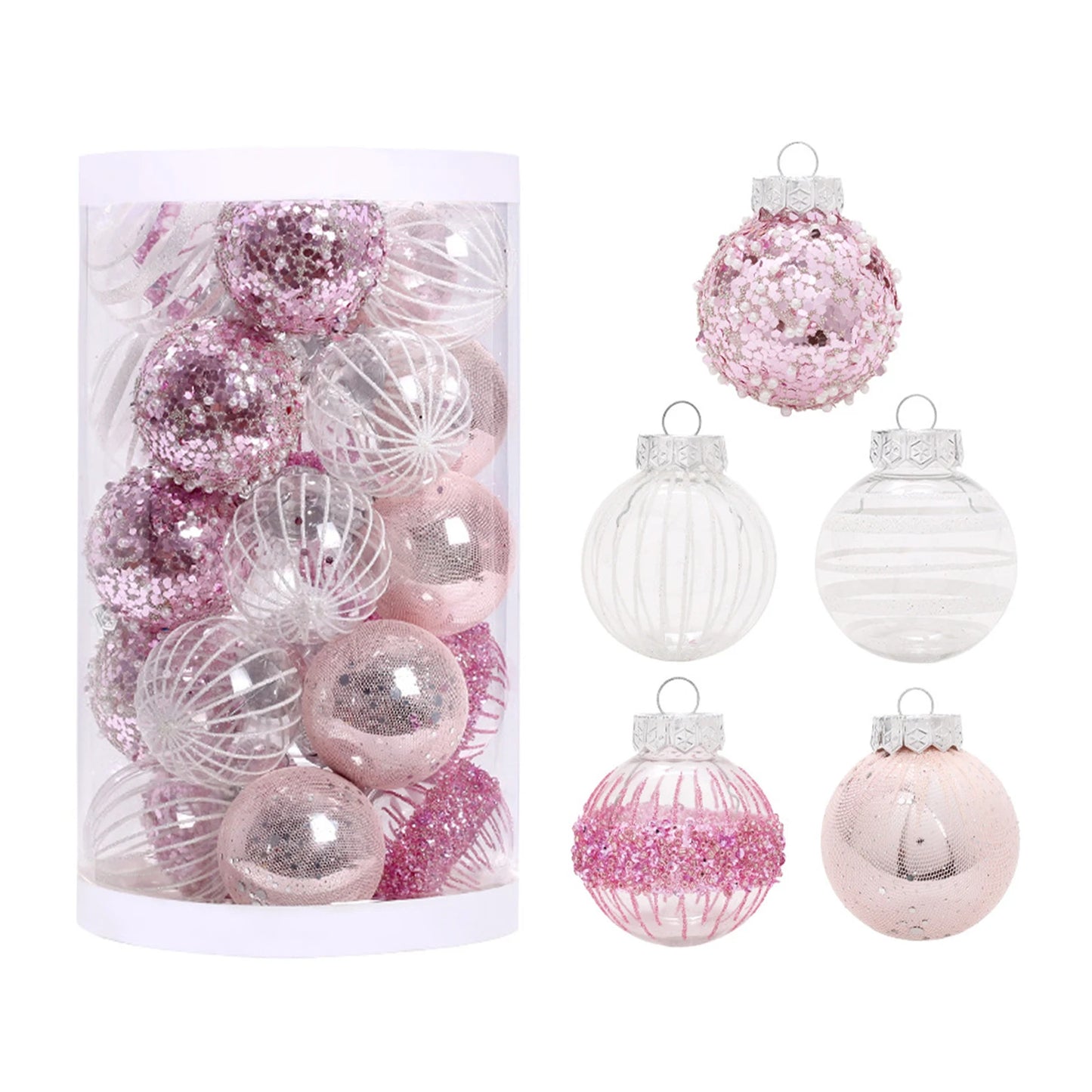 LichtKugel 220902LW01 Transparent - Christbaumkugeln 25 Stück, Ø4 cm