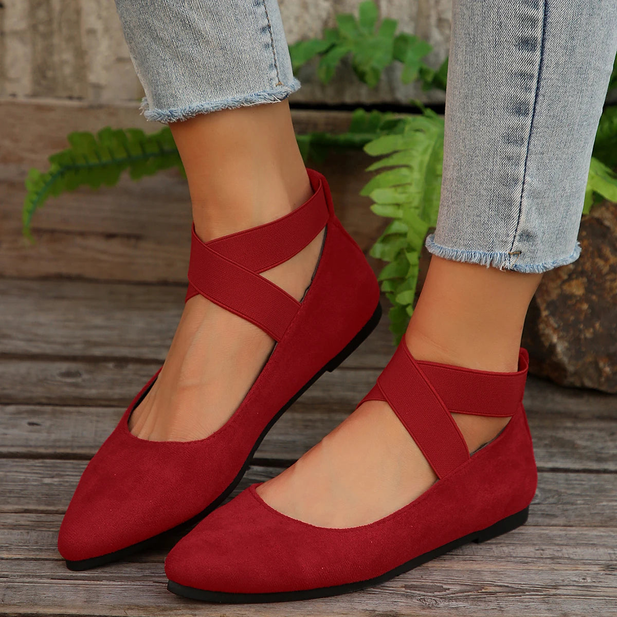 RZSMTYA Damen Atmungsaktiv Loafer - Gummisohle Spitze