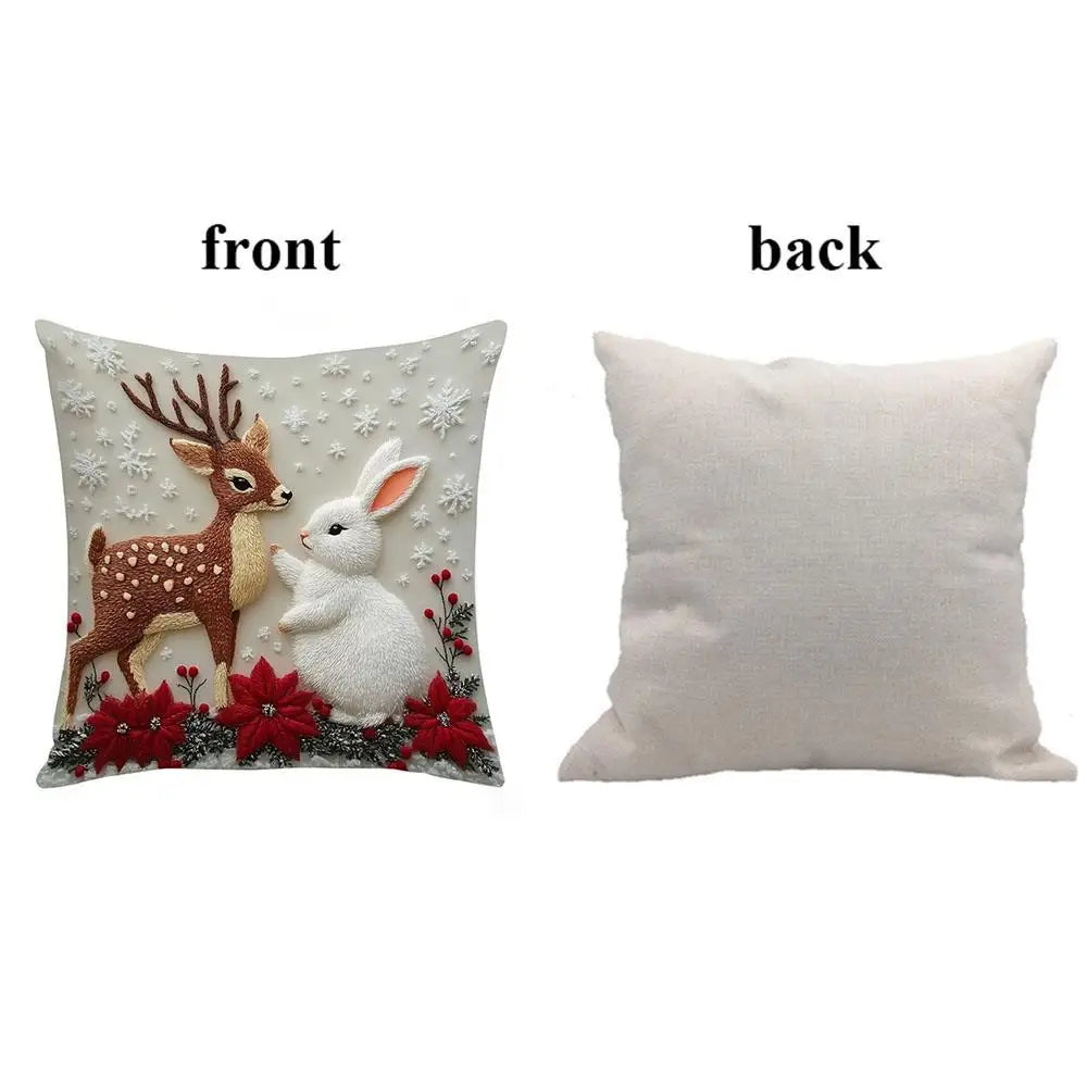 Home Decor Throw Pillow Cover Home Textile Xmas Pillow Cases Pillowslip Christmas Pillowcase Red Snowman Rabbit Elk Decoration