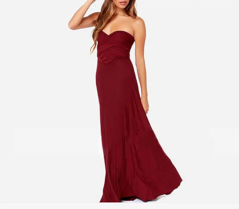 Sexy Women Boho Maxi Club Dress Red Bandage Long Dress Party Multiway Bridesmaids Convertible Infinity Robe Longue Femme