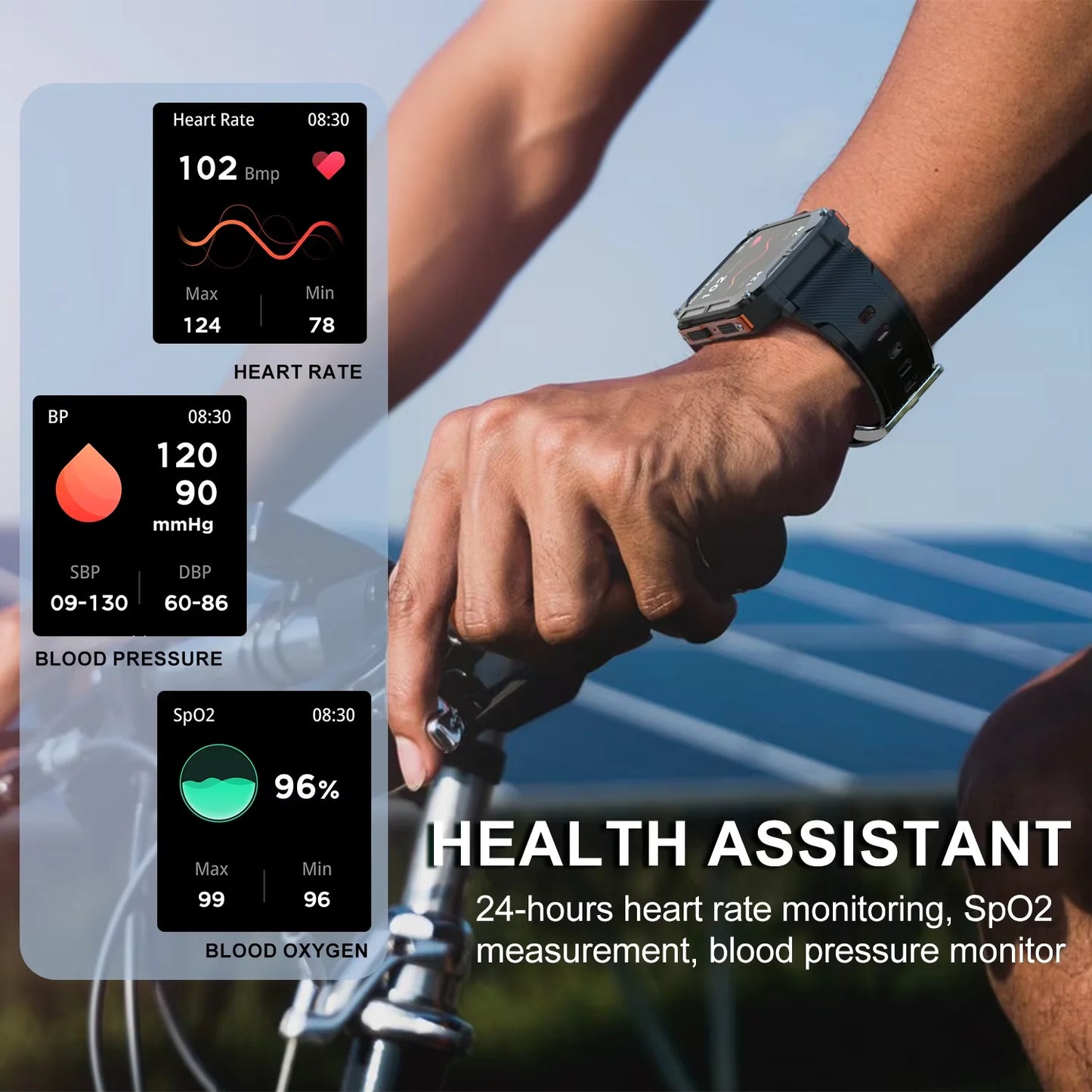 C20Pro Sports Smart Watch Männer Bluetooth Anruf Smartwatch IP68 Wasserdicht Multi Sports Mode Gesundheitsüberwachung Militär Smartwatch