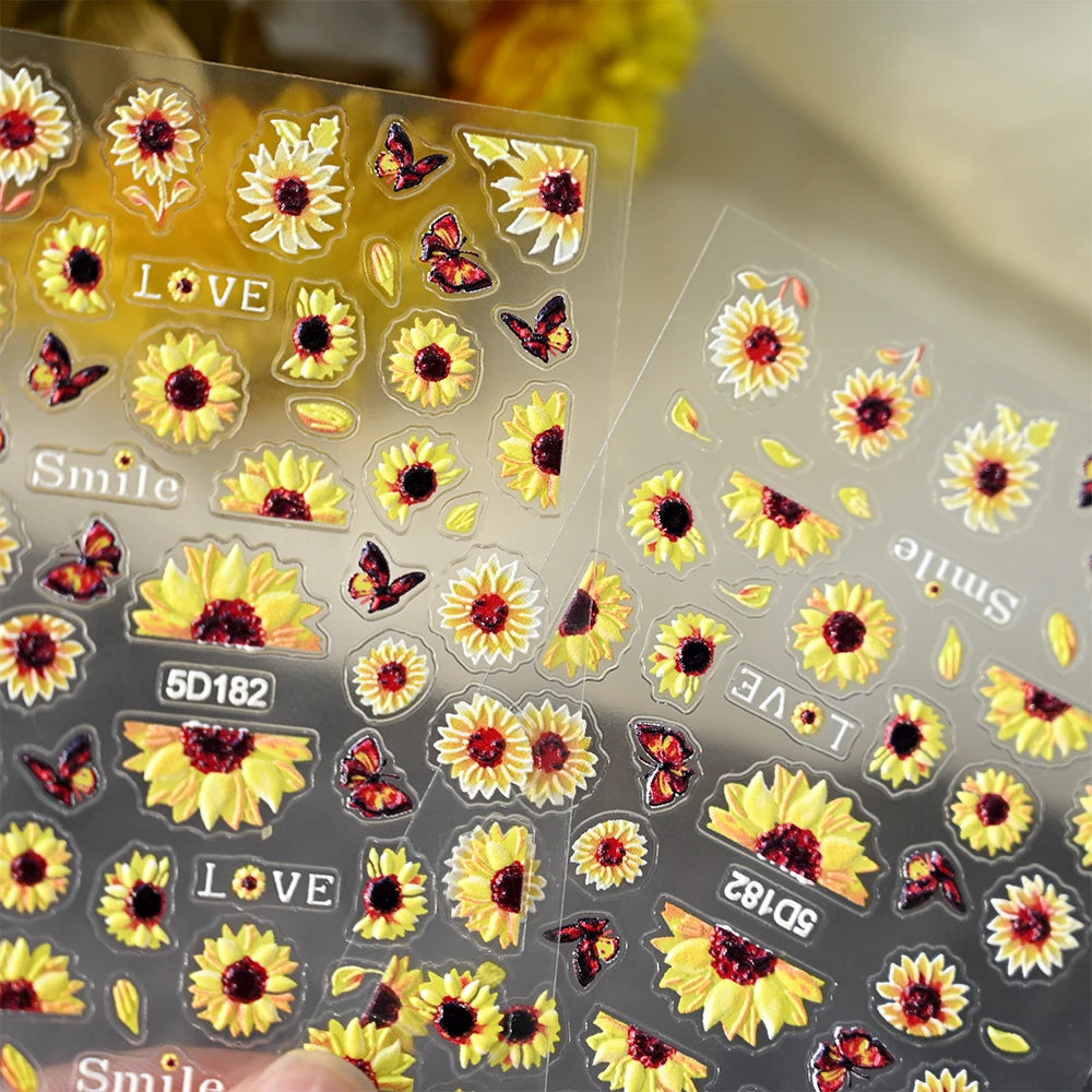 Choice 5D Sonnenblume Nailsticker - Selbstklebend 10x6cm