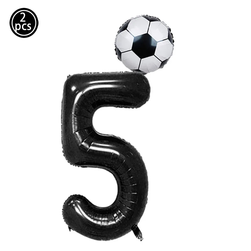 Baloane cu numere de fotbal 2025: Set folie verde 32" - Colecția Sports Party