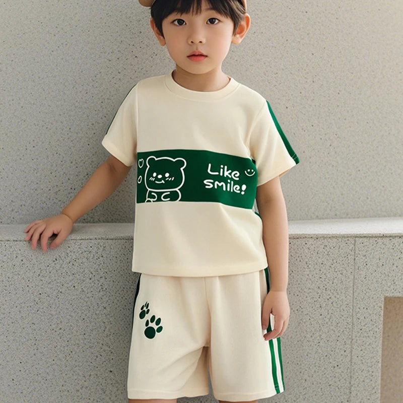 Children's Sets Kids Clothes Boys Girl Top +short 2pcs Short sleeve Baby Striped Clothing Toddler Tee Tracksuits Fashion Outfits