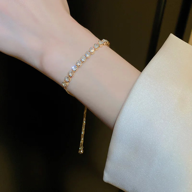 Wellen Geometrie Verstellbar Armband Bangle Luxus Mode Strass Kristall Armbänder Frauen Hochzeit Handgelenkband Schmuck