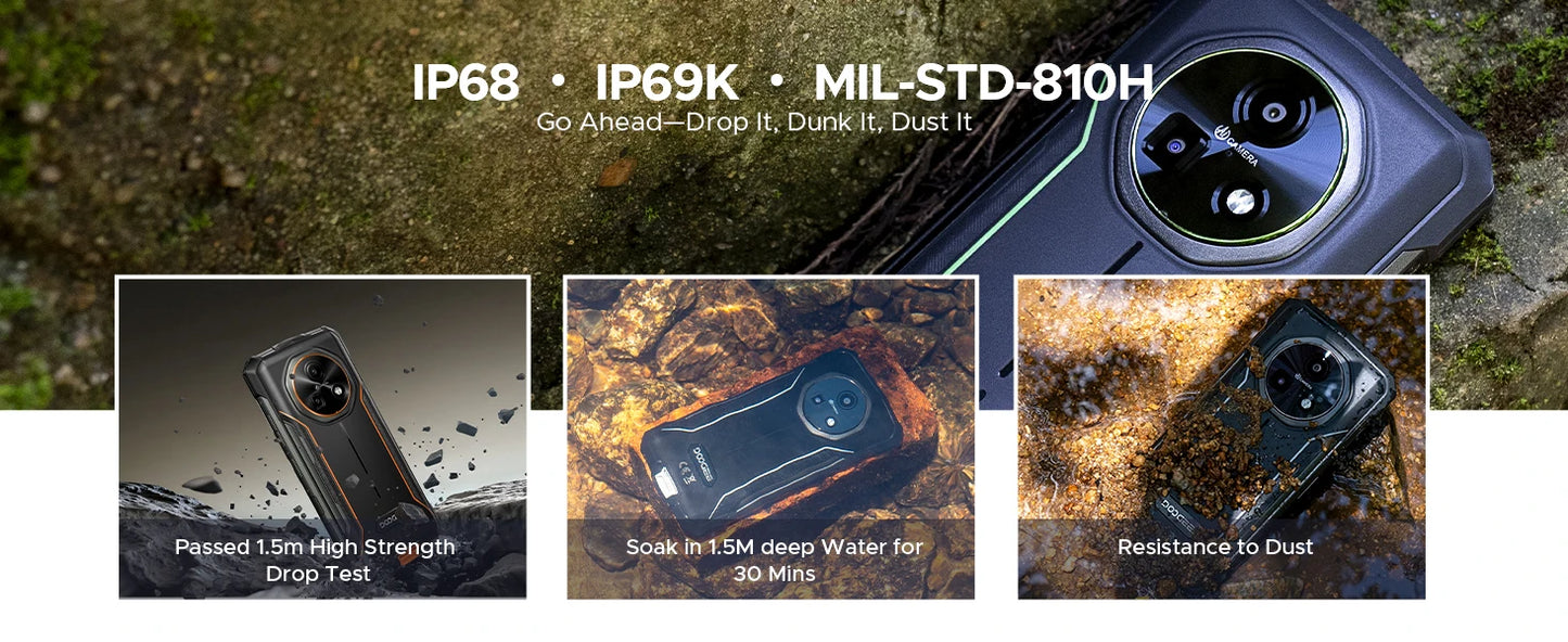 DOOGEE Fire 5 Outdoor-Smartphone - 13000mAh Akku, 6,6 Zoll Display, 12GB RAM