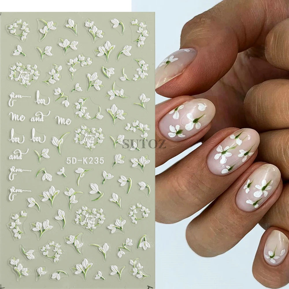 GL5D-K256 5D Sonnenblumen Nagelsticker - Herbstdesign Prägung