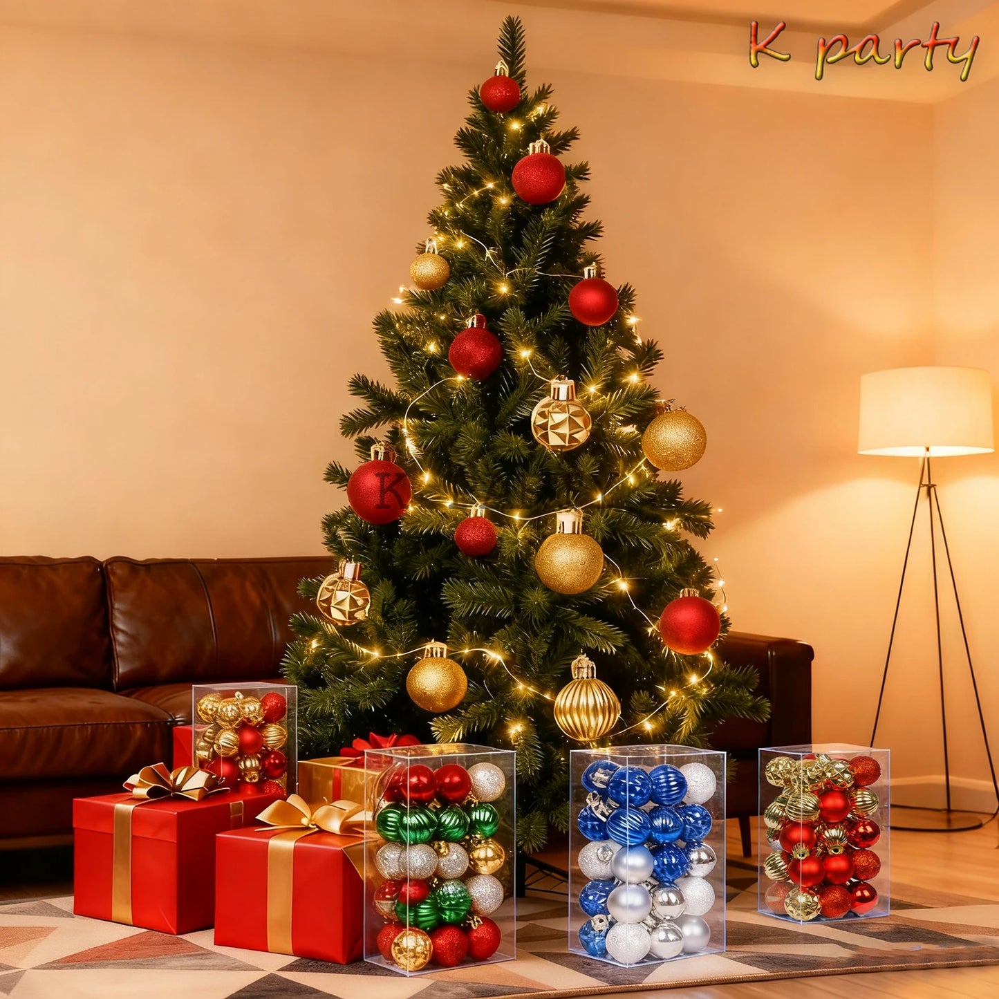 3CM Weihnachtskugeln Glänzend - Ø3 cm, 30 Stück, Weihnachtsdeko