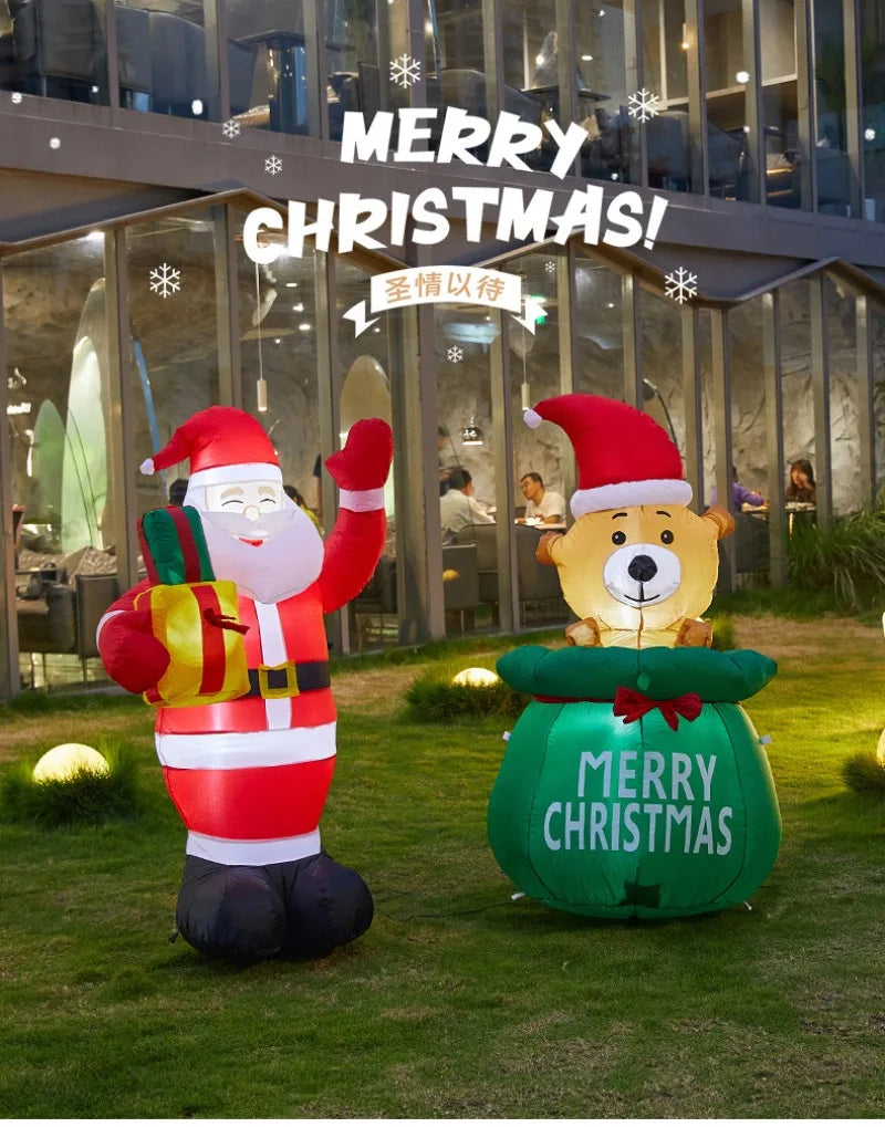 Christmas Inflatable Model,climbing Wall Santa Claus Glowing Inflatable Model, Outdoor Garden Scene Decoration Hanging Ornaments
