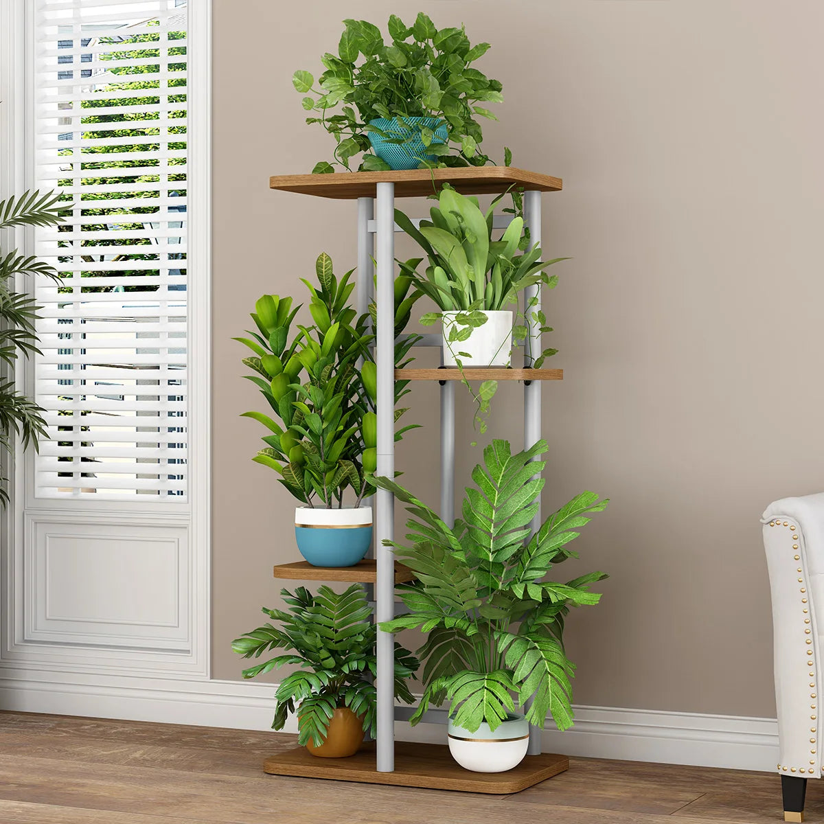 TWISTER.CK Pflanzenständer Metall Mehrstufig Eckdesign