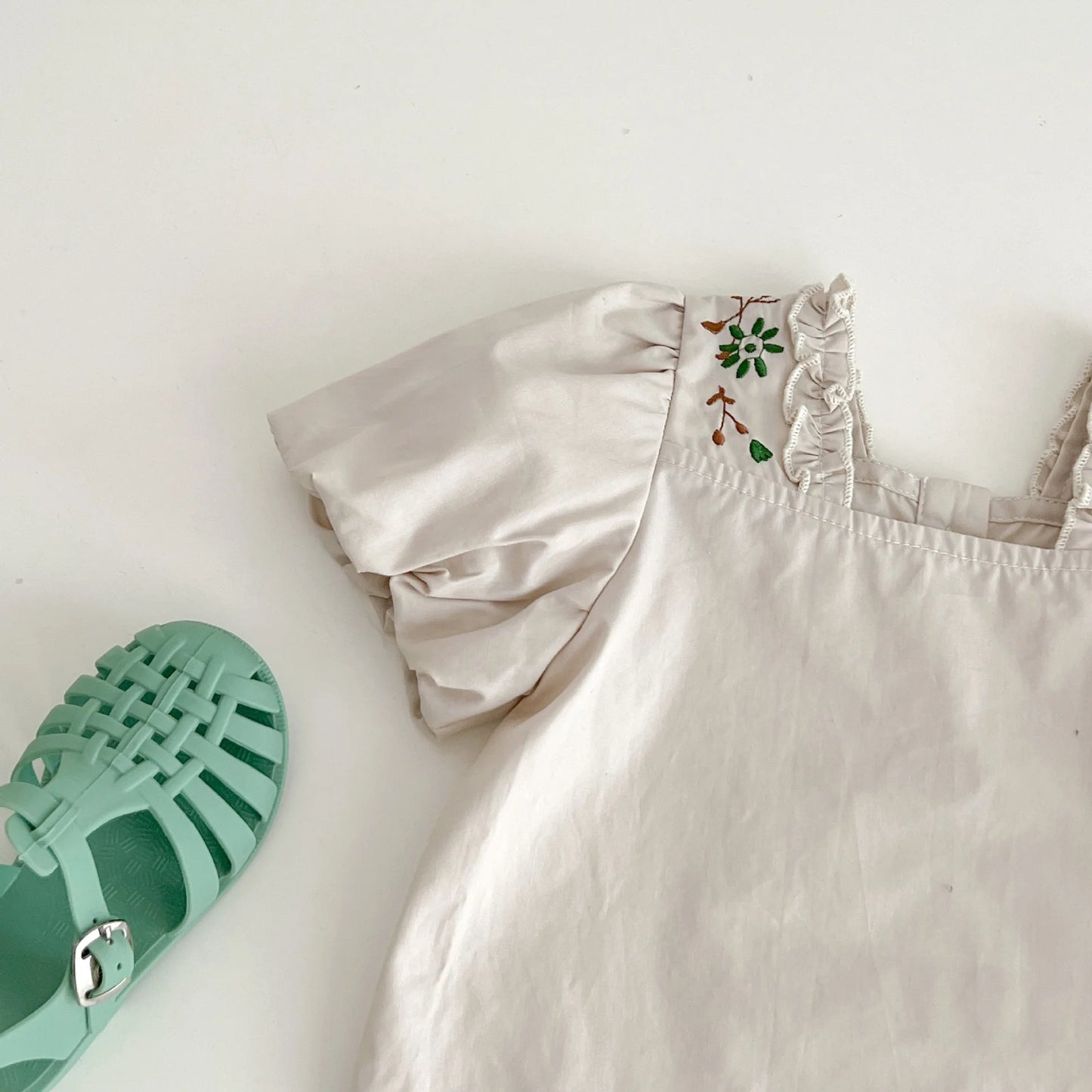 Infant Baby Girls Short Sleeve Green Printing Tops Shorts 2Pcs Clothing Sets Summer Baby Girls Children's Clothes Suit 0-3Yrs