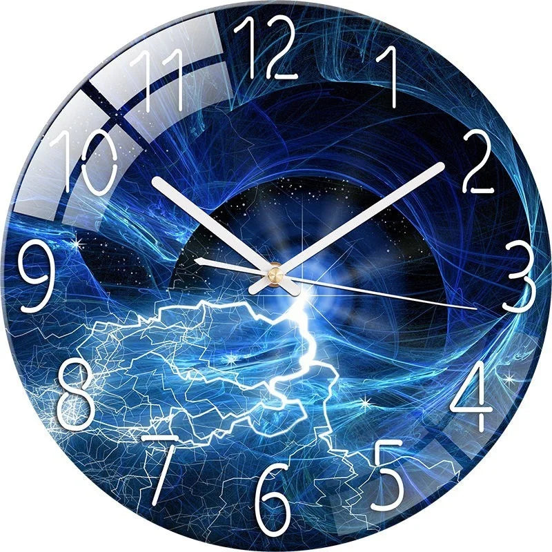 Creative European Style Clocks Living Room Free Perforated Wall Clock Household Silent Bedroom Quartz Clock Digital Wall Clock