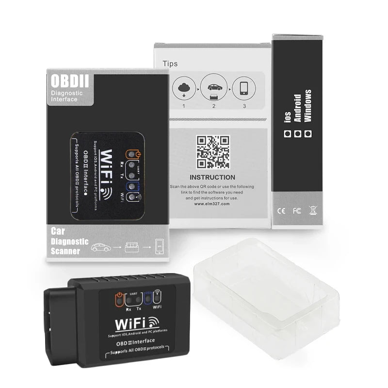 OBD II WIFI Scanner 2025 - ELM327 V1.5 Wireless Diagnosegerät - Automotive Fehlerdiagnose Einfach Bedienbar