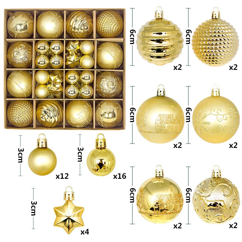 Choice GP165 Weihnachtskugeln Set - 44 Stück, Durchmesser 3 Und 6 cm