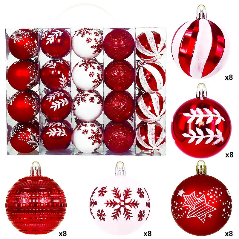 Neues Weihnachtsball-Set Handbemalt - Kapazität 40 Stück Ø6 cm
