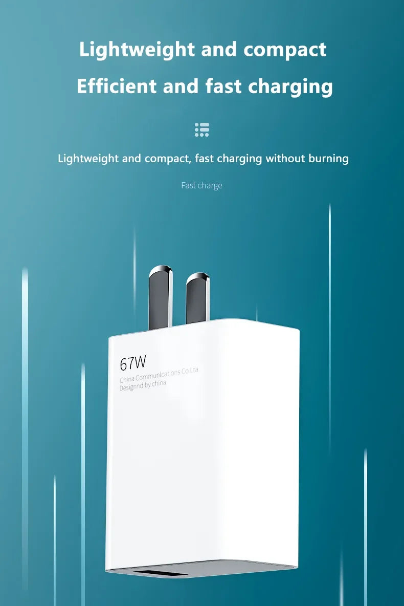 Xiaomi 67W Schnellladegerät - 65W Ausgang, USB-C, Kompakte Maße
