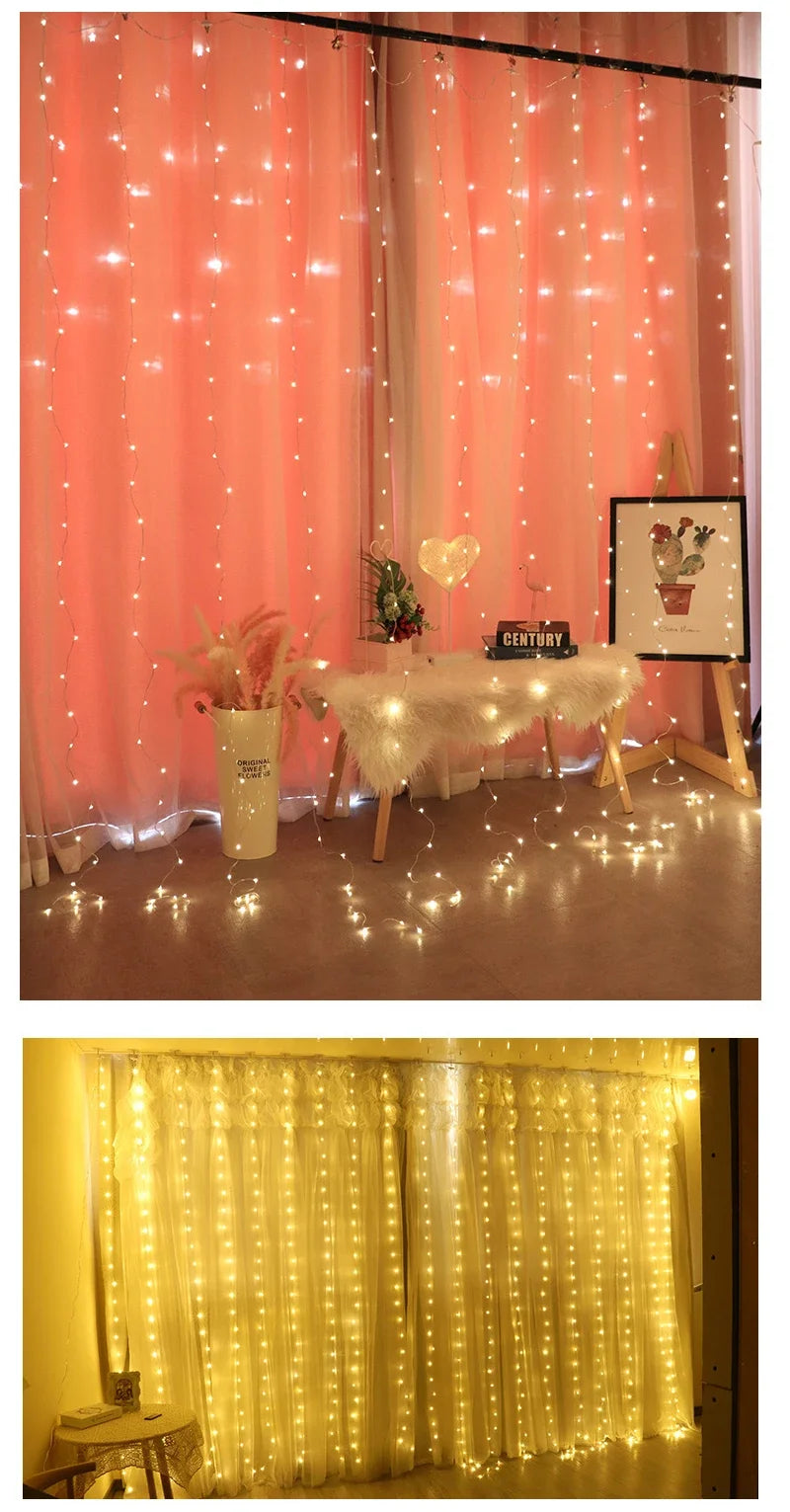 FEICAN Fairy LED Curtain Lights - USB Fernbedienung Wasserdicht