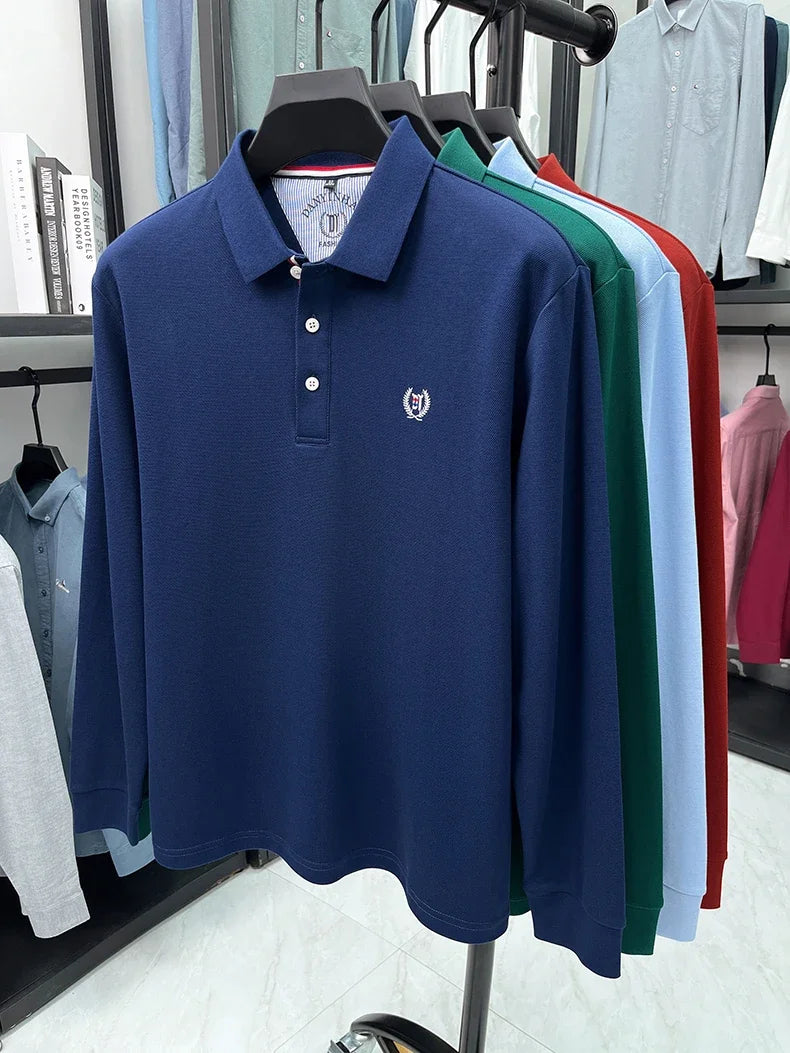 Tricou cu mânecă lungă și brodat Eleganza Polo - Mărimea M, amestec de bumbac