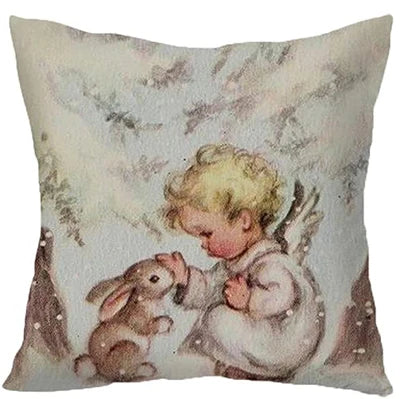 Christmas Decoration Pillow Cover 40 X40cm Animal Snowman Cushion Cover Square Pillowcase, Sofa Bedroom Decoration Gift