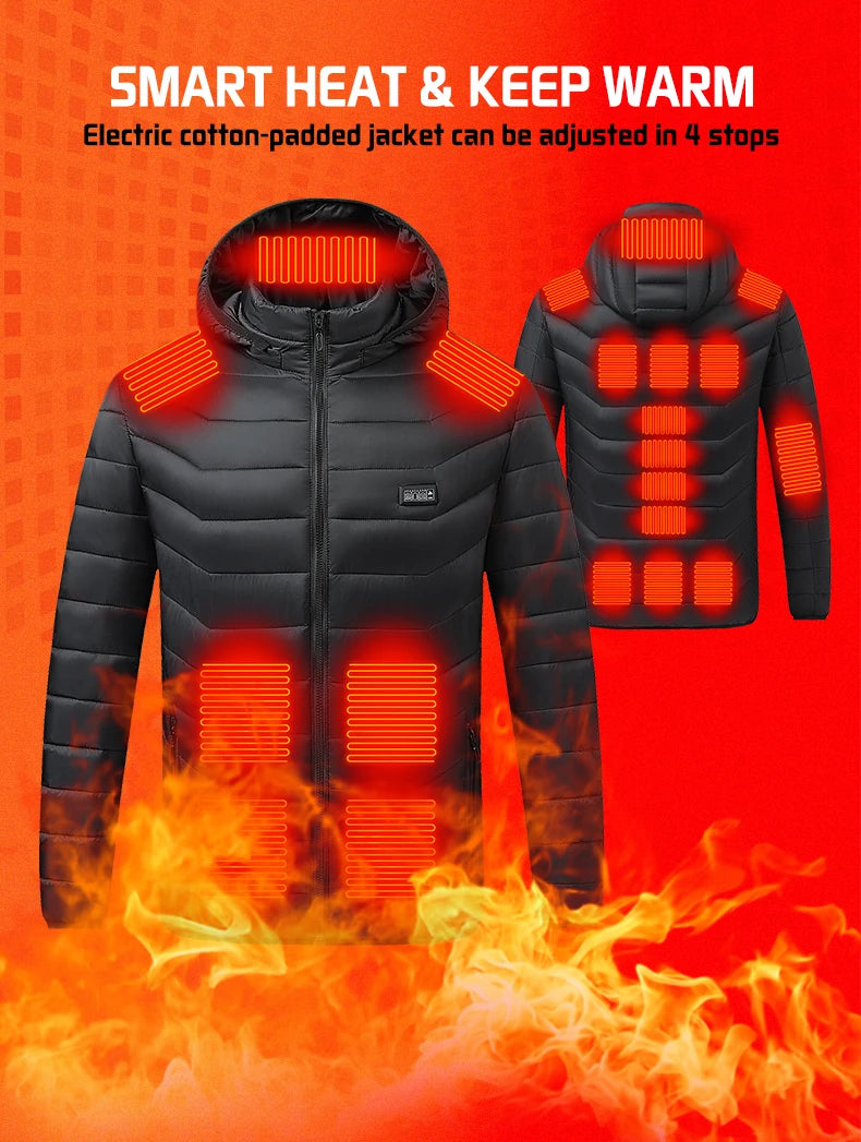 TODWARM M09 Beheizte Jacke Mit 21 Heizzonen - Kapazität Akku Hoch, Heizleistung USB, Größe M