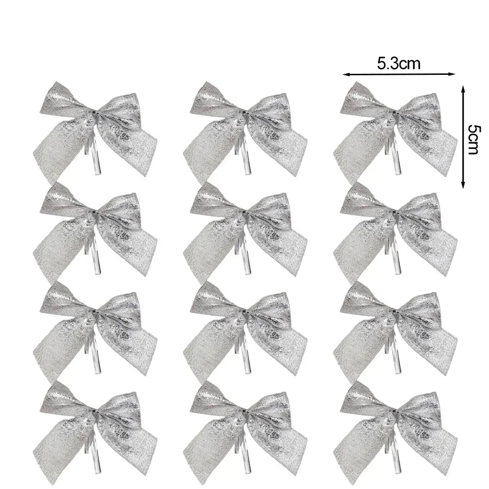 BowKnot RotGold Glänzender - Größe 3 cm, 12 Stück, Kunststoff