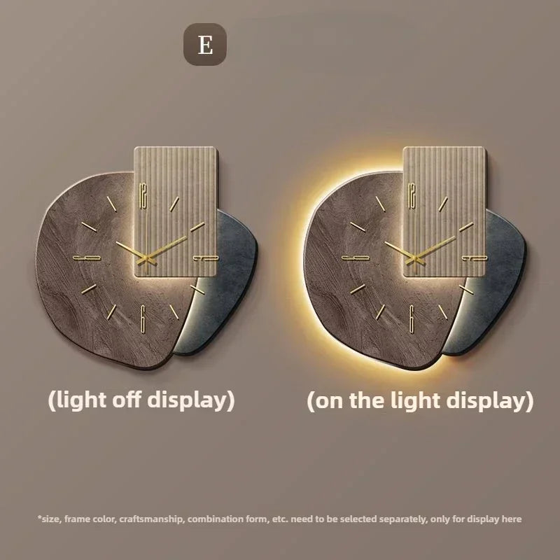 Modern Clock with Light Design Clock Minimalism Wall Clocks Stylish Large Living RoomMechanism Silent Decoration for Bedroom