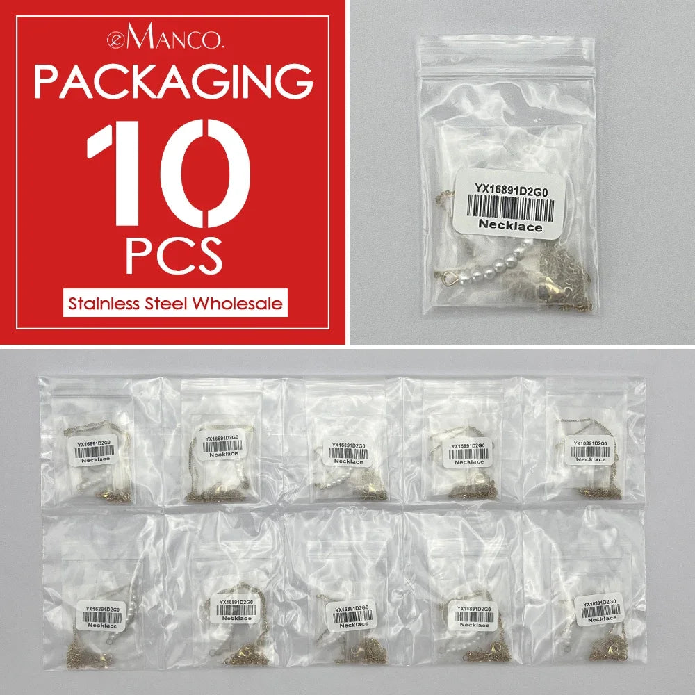 Magic Fish Delikate Halskette - 10er Set Edelstahl Perle