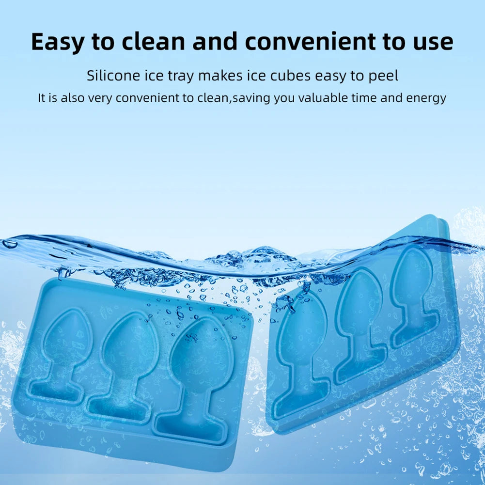 Silicone Prank Butt Plug Shaped Mold Reusable Prank Ice Cube Mold Tray Novelty Ice Cube Trays for Ice Chilling Whiskey Cocktails