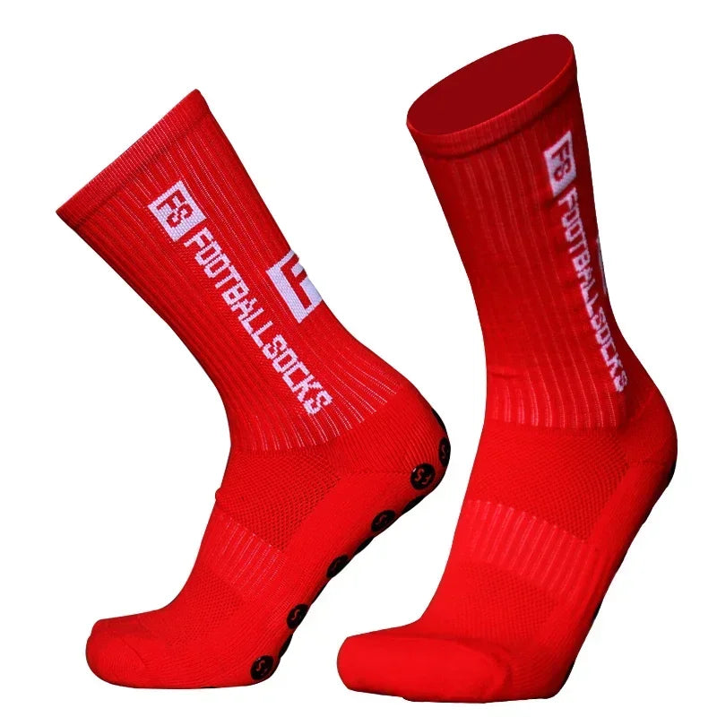 FS Fußballsocken Neuer Stil Runder Silikon-Saugnapf-Grip Anti-Rutsch-Soccer-Socks-Sports-Männer-Frauen-Baseball-Rugby-Socks