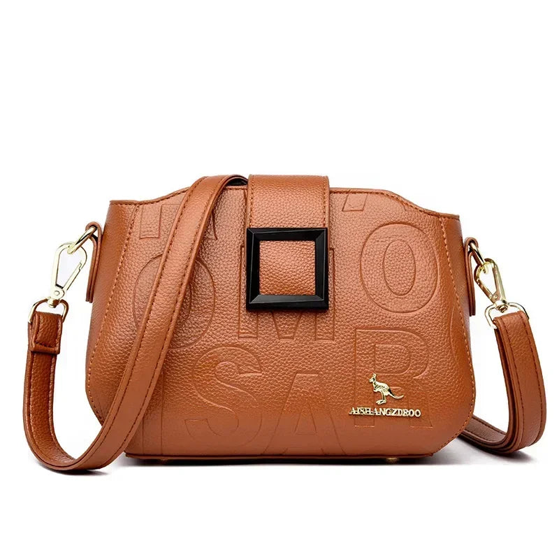 Fashion Women's Square Buckle Crossbody Bag Casual Shoulder Crossbody Bags Ladies Luxury Designer Large Capacity Travel Handbag