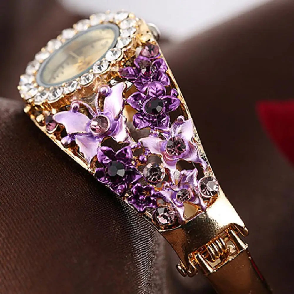 Blume Schmetterling Frauen Uhr 2025 - Zifferblatt Strass Armband Armbanduhr - Fashion Armbanduhr Weiblich Casual Damen Uhren