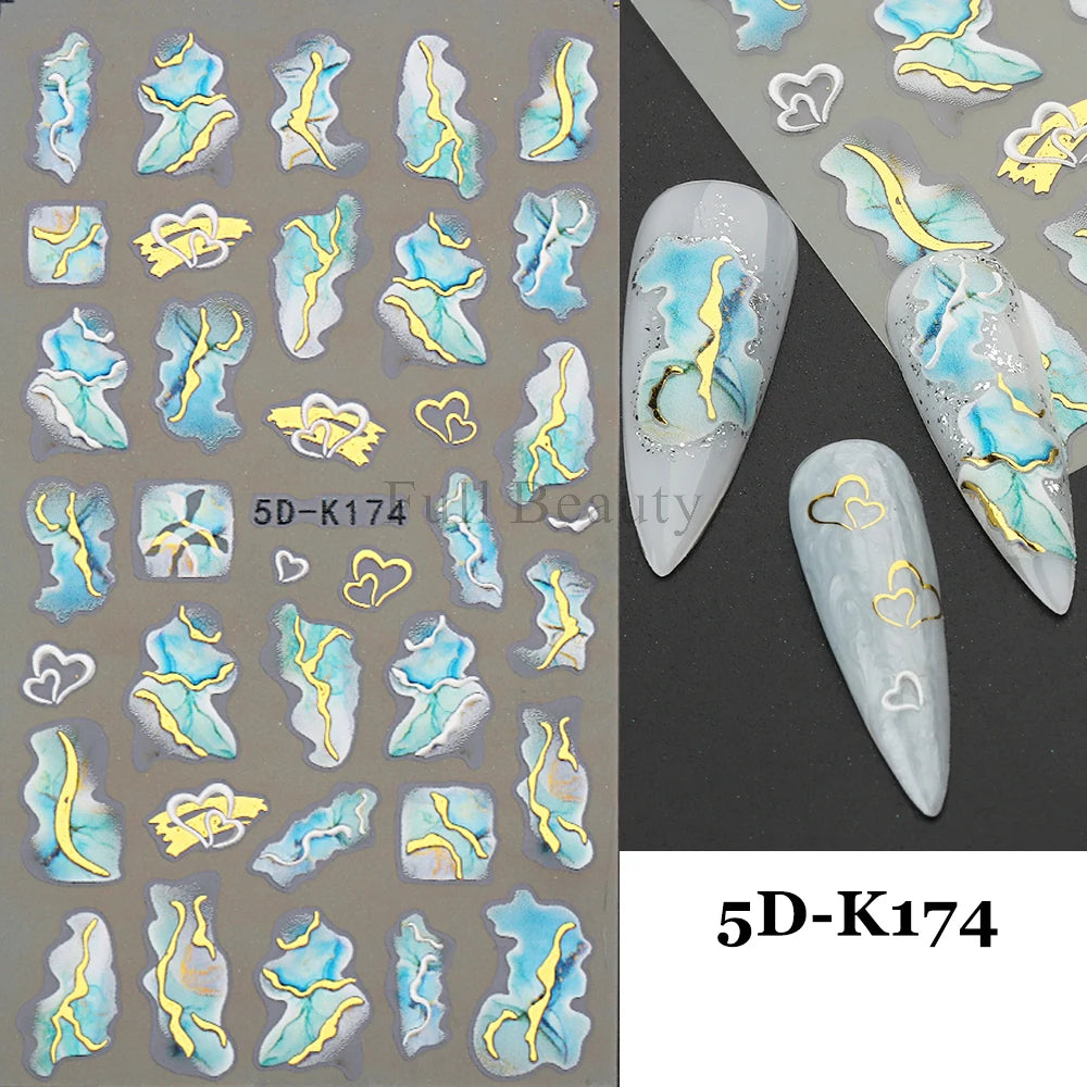 GL5D-K256 5D Sonnenblumen Nagelsticker - Herbstdesign Prägung