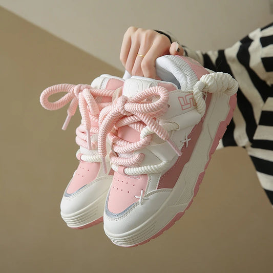 New Women Shoes Fashion Platform Sneakers Ladies Spring Flats Thick Soled Casual Running Shoes for Woman Size 35-42
