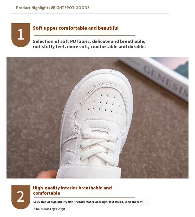 Kleine Weiße Schuhe für Studenten, Weiche Sohlen, Kinder-Brett-Schuhe, Kinder-Schuhe, Rutschfeste Casual-Schuhe für Jungen und Frauen
