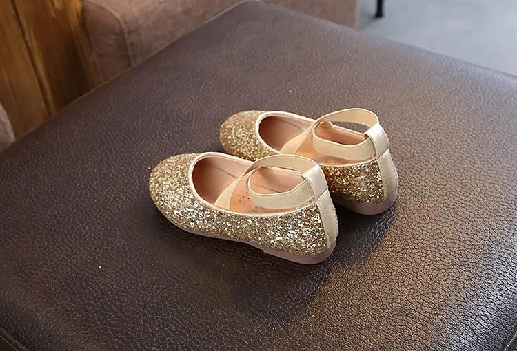 Mädchen Prinzessin Schuhe 2025 - Frühling Herbst Baby Weiche Sohle Tanz Ballet Flats - Rosa Bling Süße Schuhe 7-13J Größe 26-35