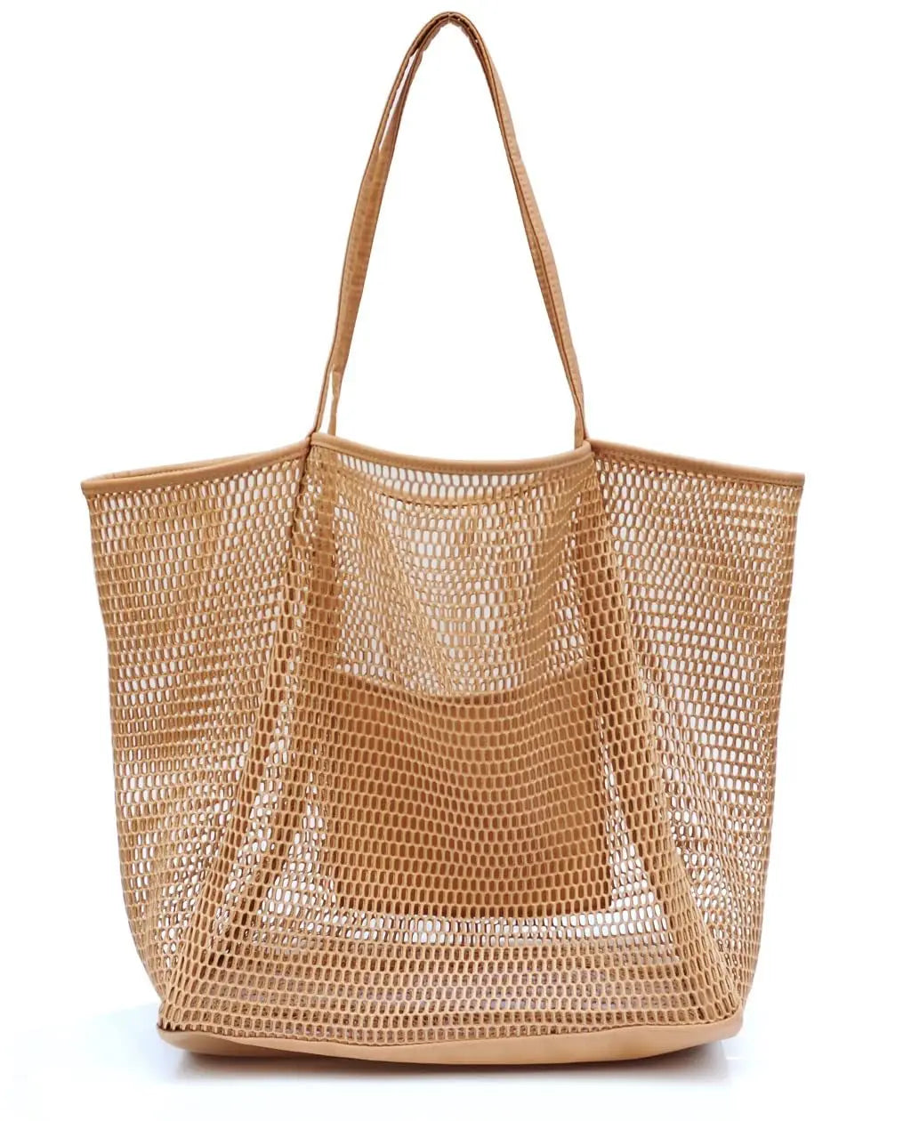 Women Swimming Beach Mesh Bag Ladies Shoulder Bag Large-capacity Travel Portable Storage Bag Multifunction Handbag