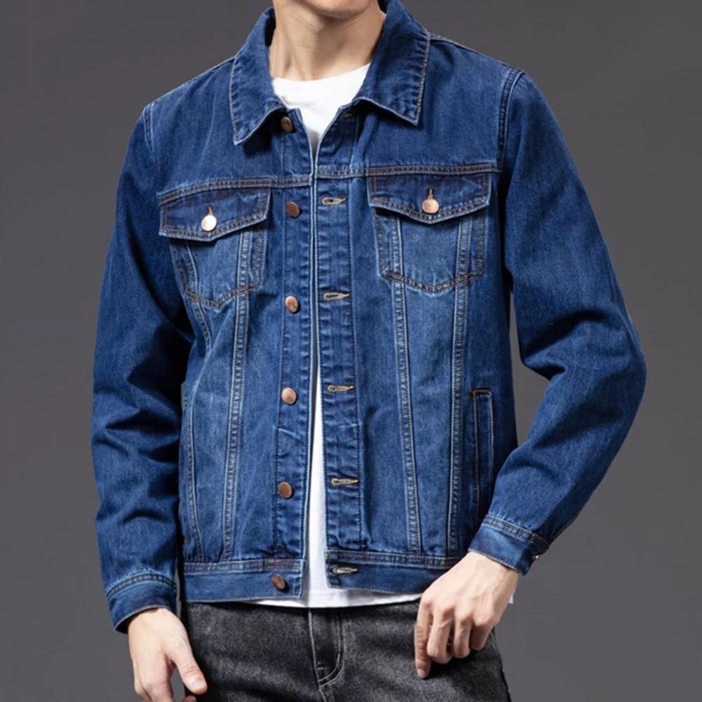 Casual Denim Jacket for Men Coat Single-breasted Cardigan Jacket Men Denim Coat Male Jacket chaquetas hombre куртка мужская
