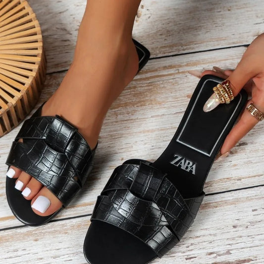 BellaSole Pantoletten Elegant Fischmaul - Flach 36-41