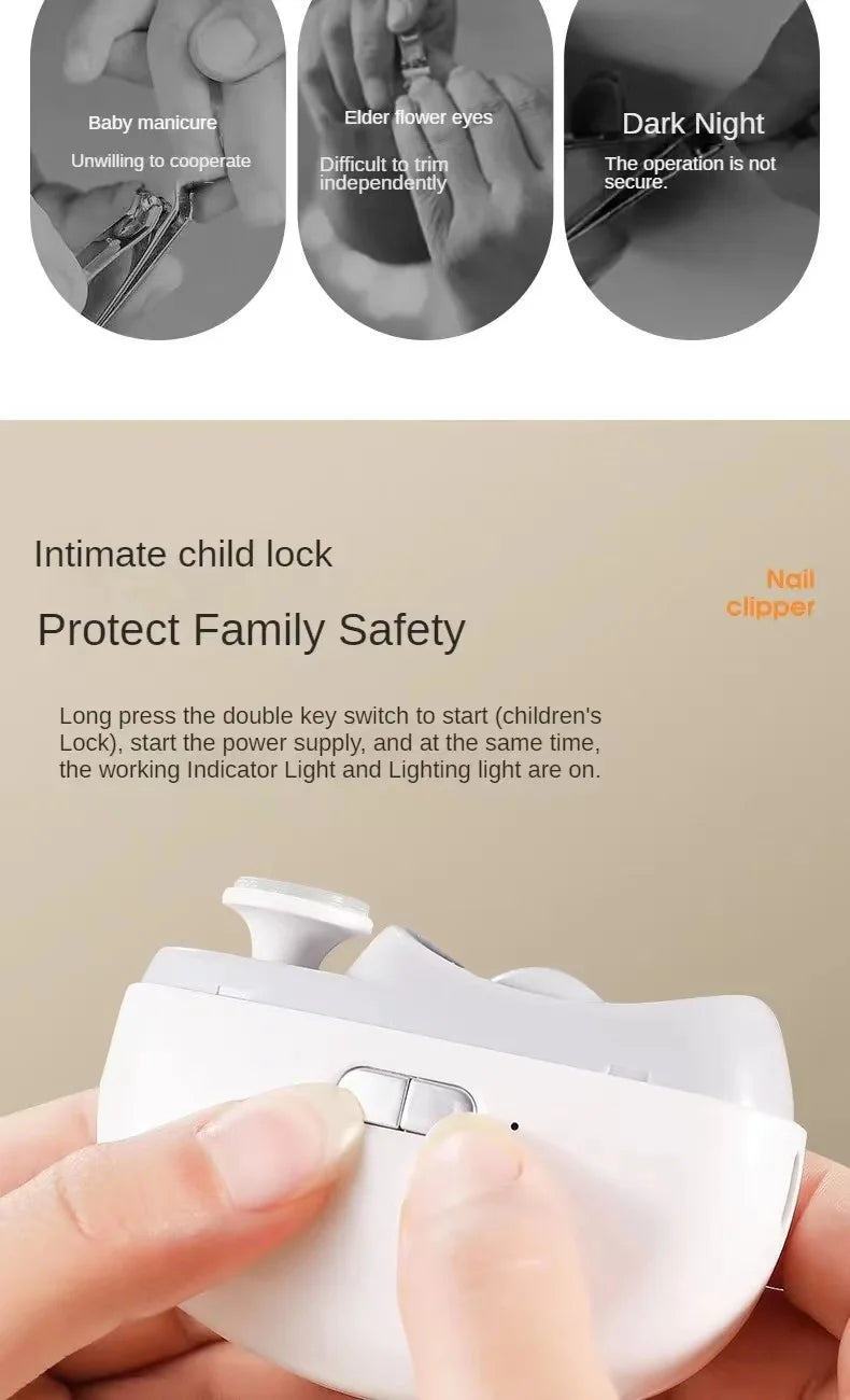 Electric Nail Clipper Grinding and Polishing 2 in 1 Multifunctional Portable Automatic Nail Grinder Electric Manicure Tool