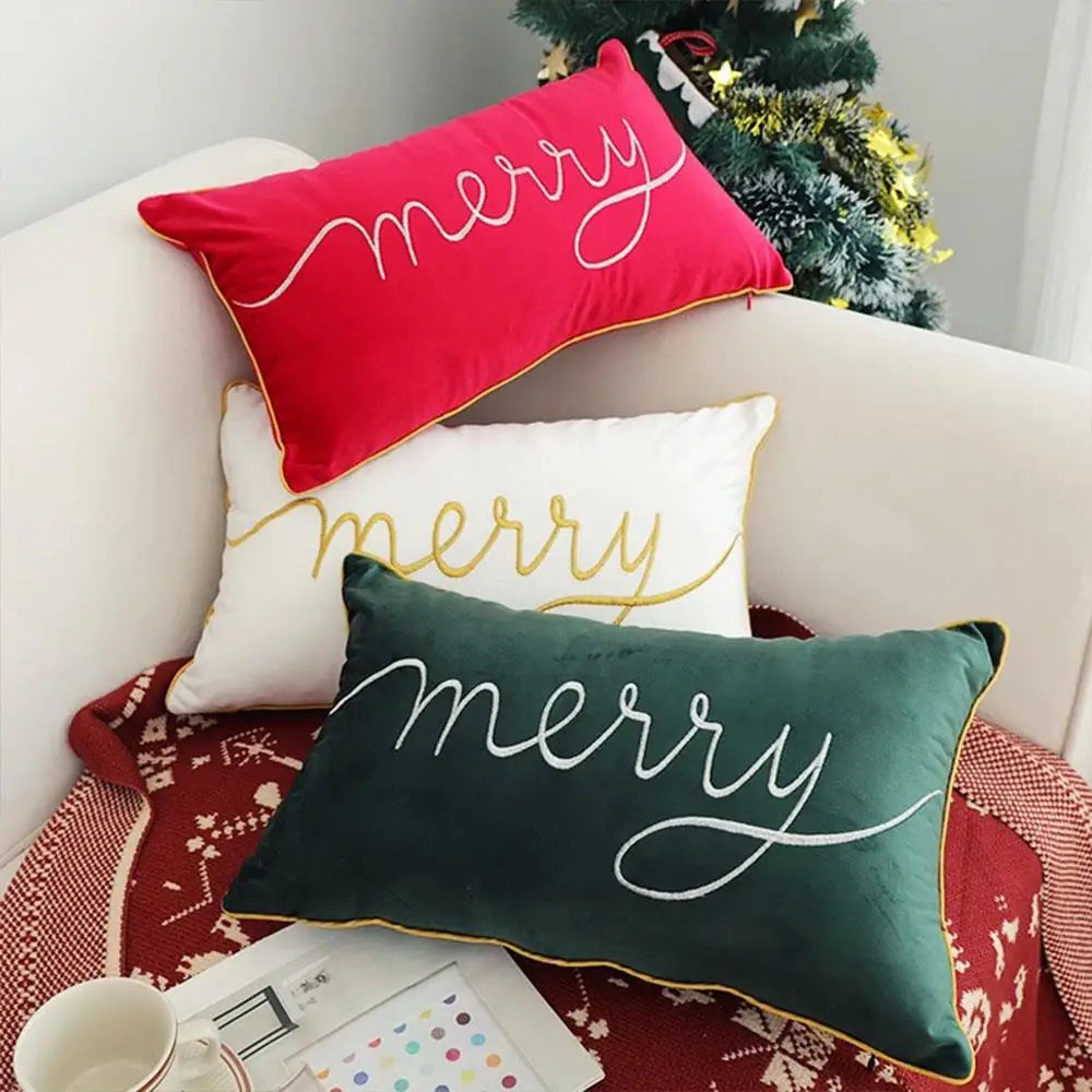 30x50cm Christmas Pillowcase Home Textile Throw Pillow Cover Cushion Case Pillowslip Xmas Home Decor Soft Rectangle Pillow Cover