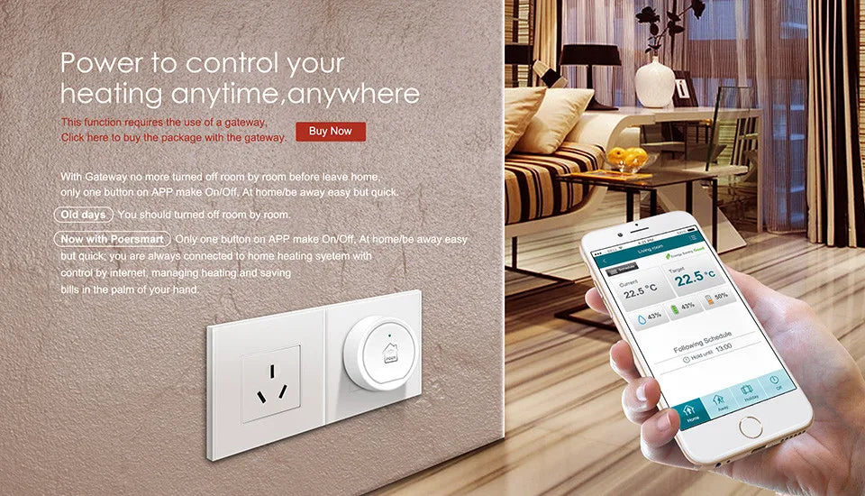 Smart-Thermostat 2025: POER Wireless WiFi Heizung - Digital Temperaturregler Gaskessel Alexa Collection