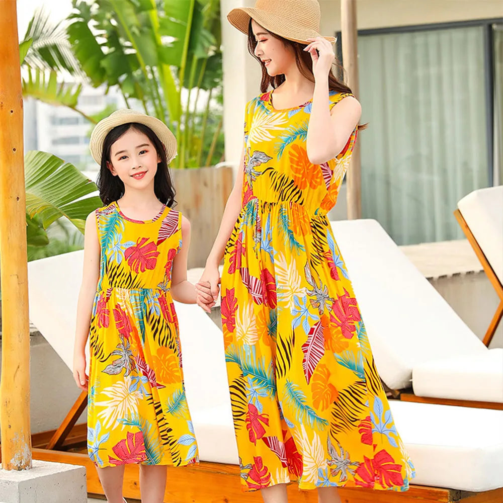 Spring Family Matching Outfits Mother Daughter Dress Women Girl Casual Autumn Costume Mom Baby Kids Rompers Parent-child Clothes
