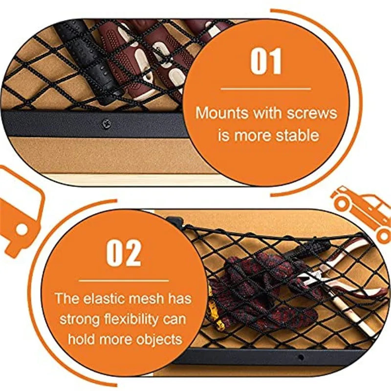 Organizator plasă pentru bancheta spate auto DUTRIEUX - 35x18cm, pachet de 3