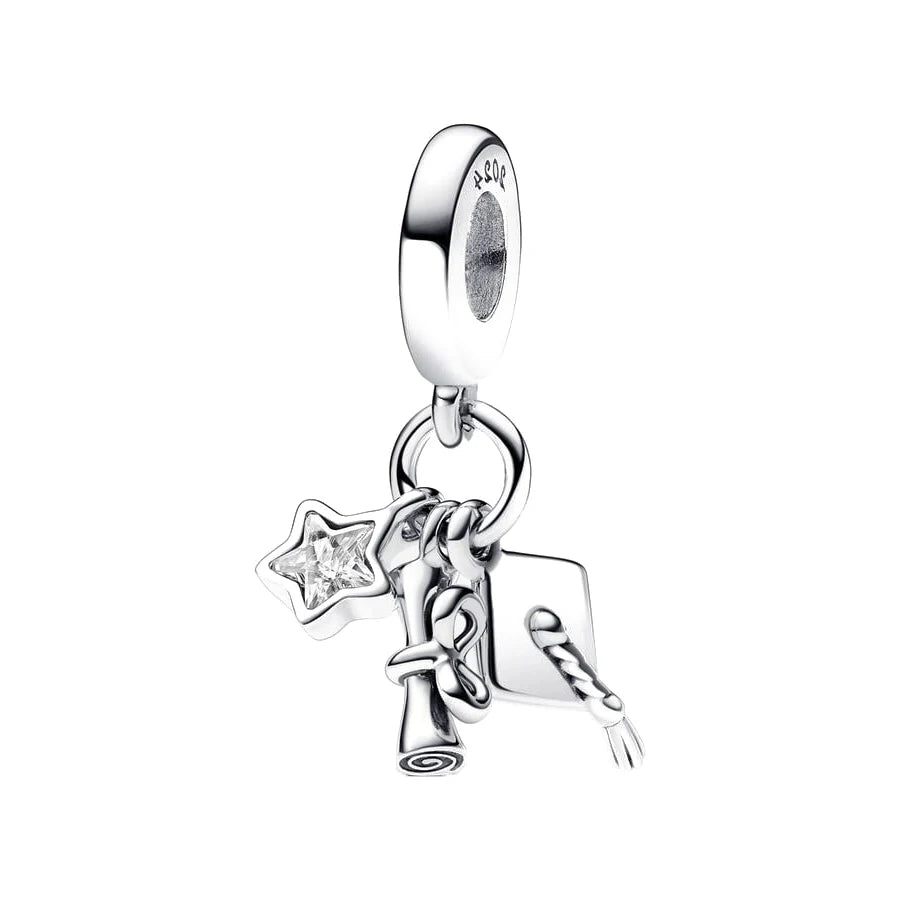 Neue 925 Silber Lernhilfe Schultasche Uhranhänger Charms Beads Fit Original Pandora Armband DIY Schmuck Für Frauen 2024