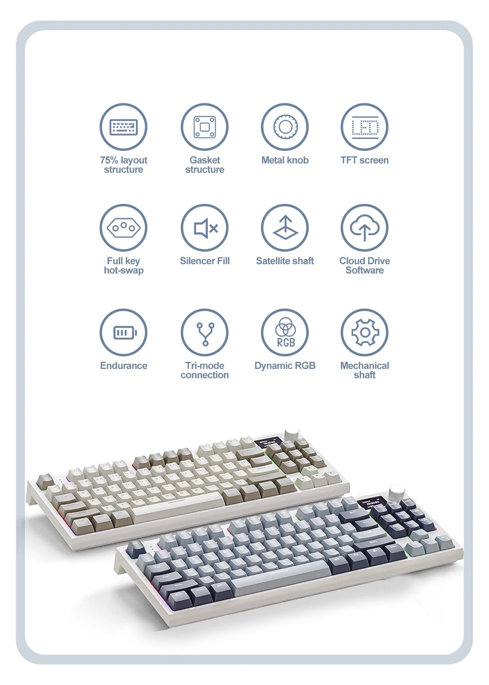 Gaming Tastatur 2025 - K86 Wireless Hot-Swappable Mechanical Keyboard