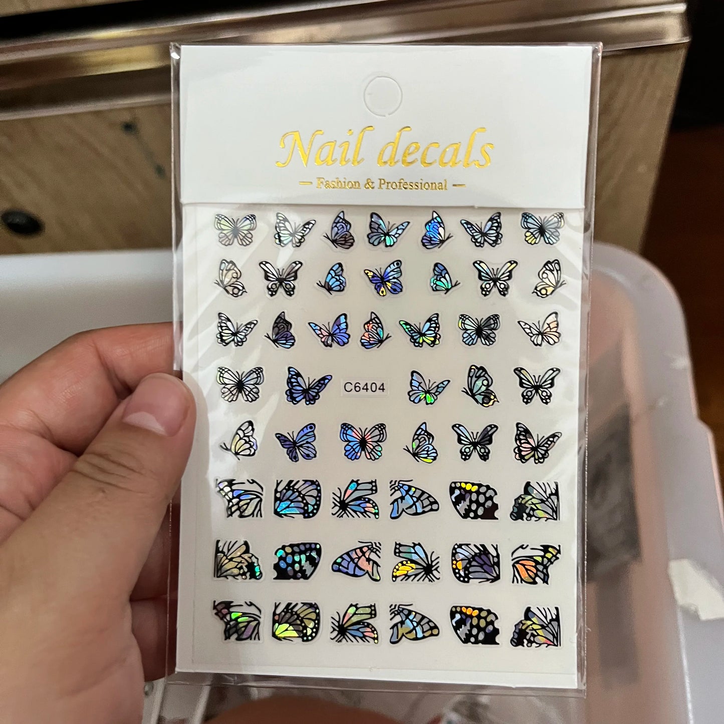 MAFANAILS Y2K Holo Schmetterlinge - 12er Selbstklebend