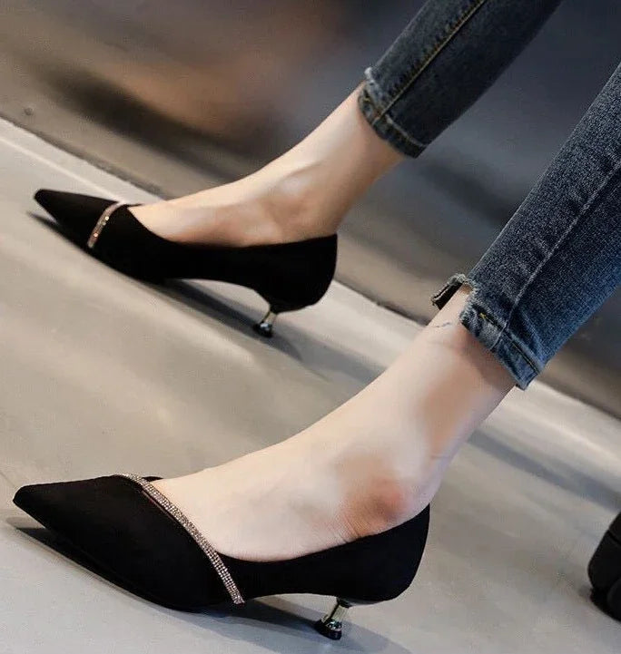 Niedriger Absatz Elegante Damen Pumps Rutschfest Spitze Zehen Damen Schuhe Beliebt Mit Rabatt Casual Im Angebot