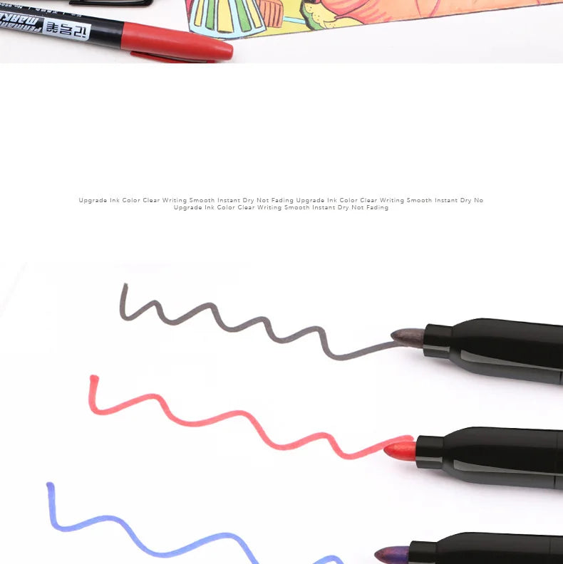 AIWOSUOAIB Permanentmarker 3er Öl - 1,5mm Schwarz Blau