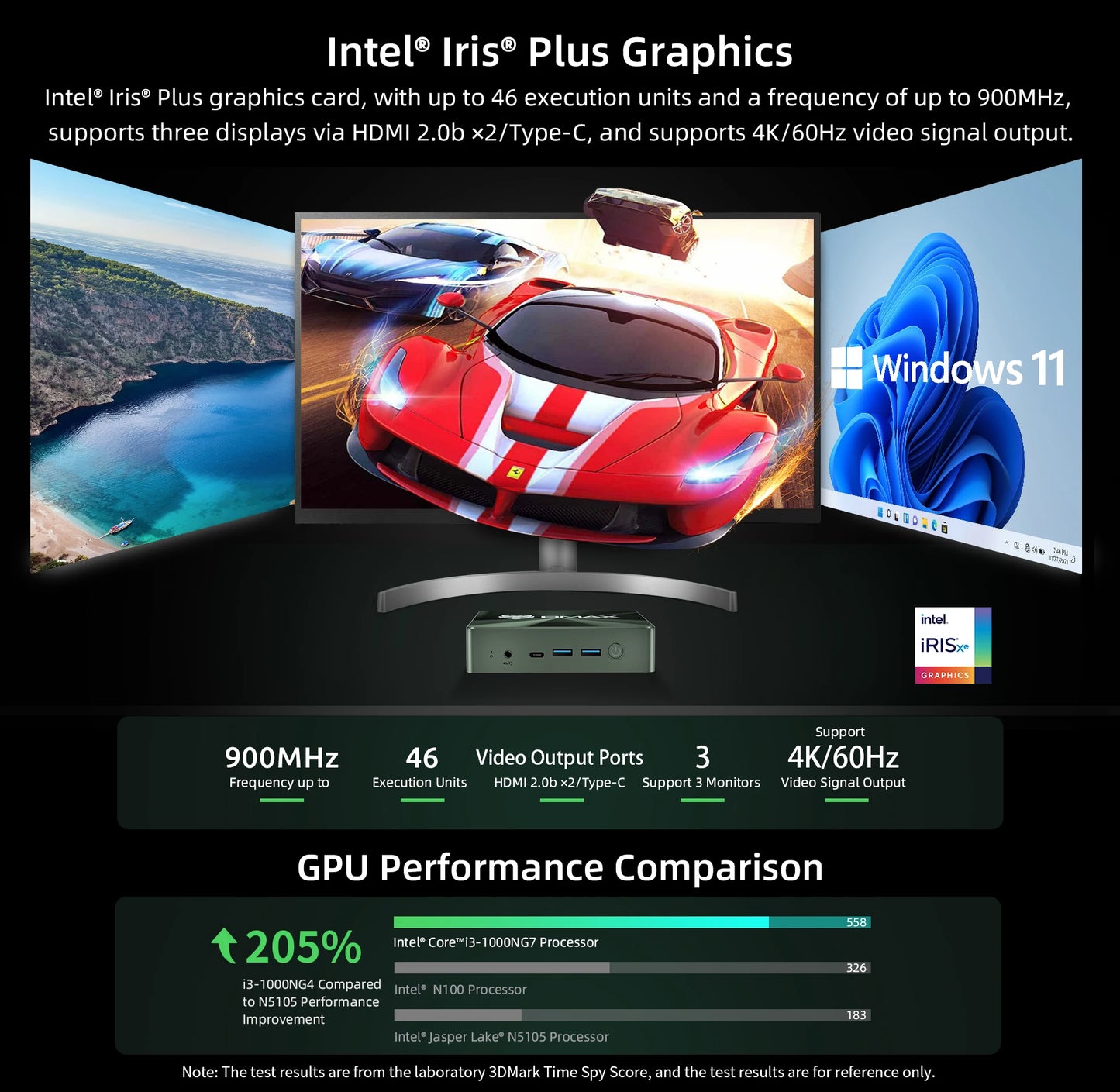 BMAX B6 Plus Mini-PC - 12GB RAM, 512GB NVMe SSD, HDMI 2x